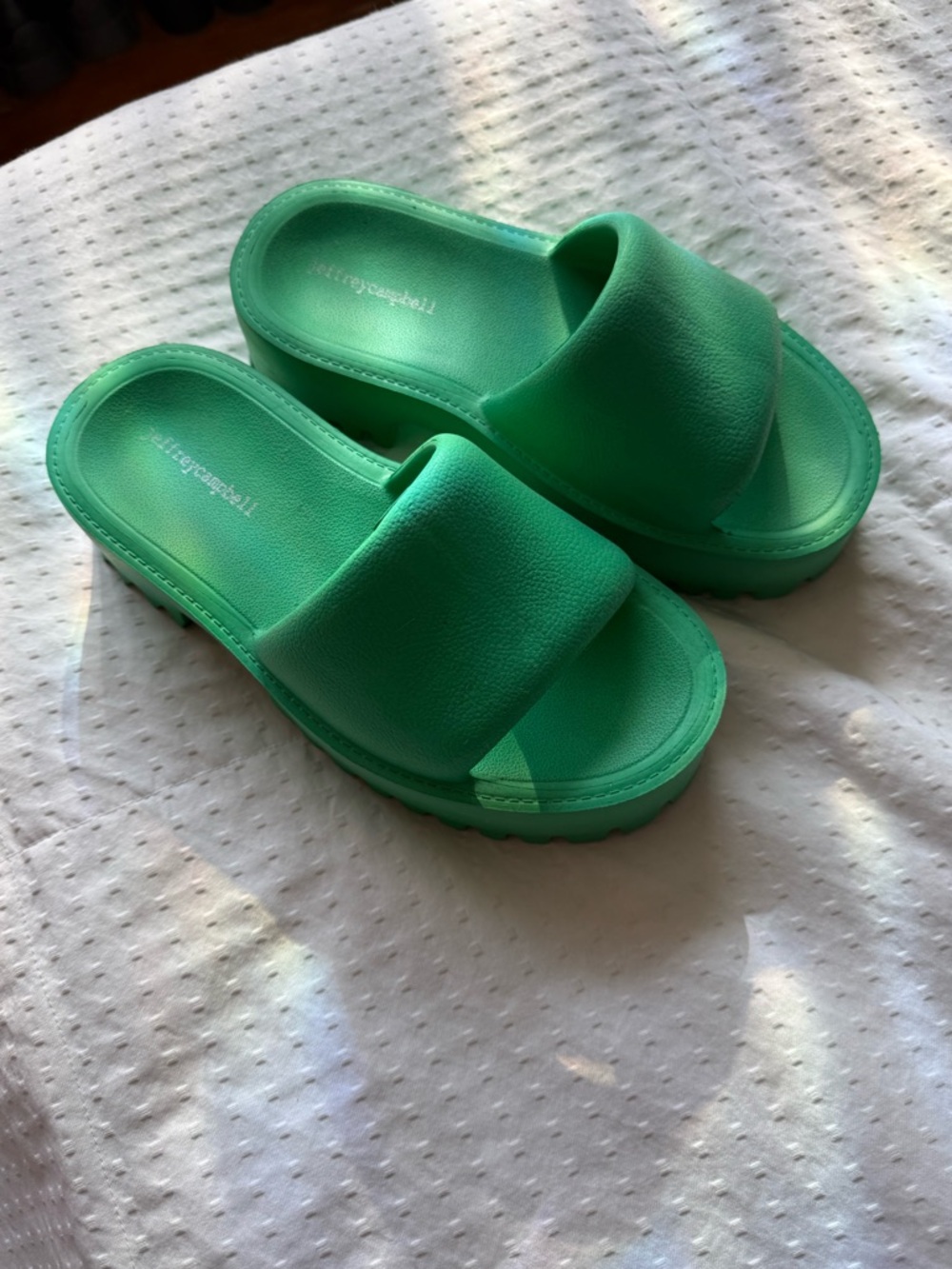 Jeffrey Campbell Mint Green Slide Sandals
